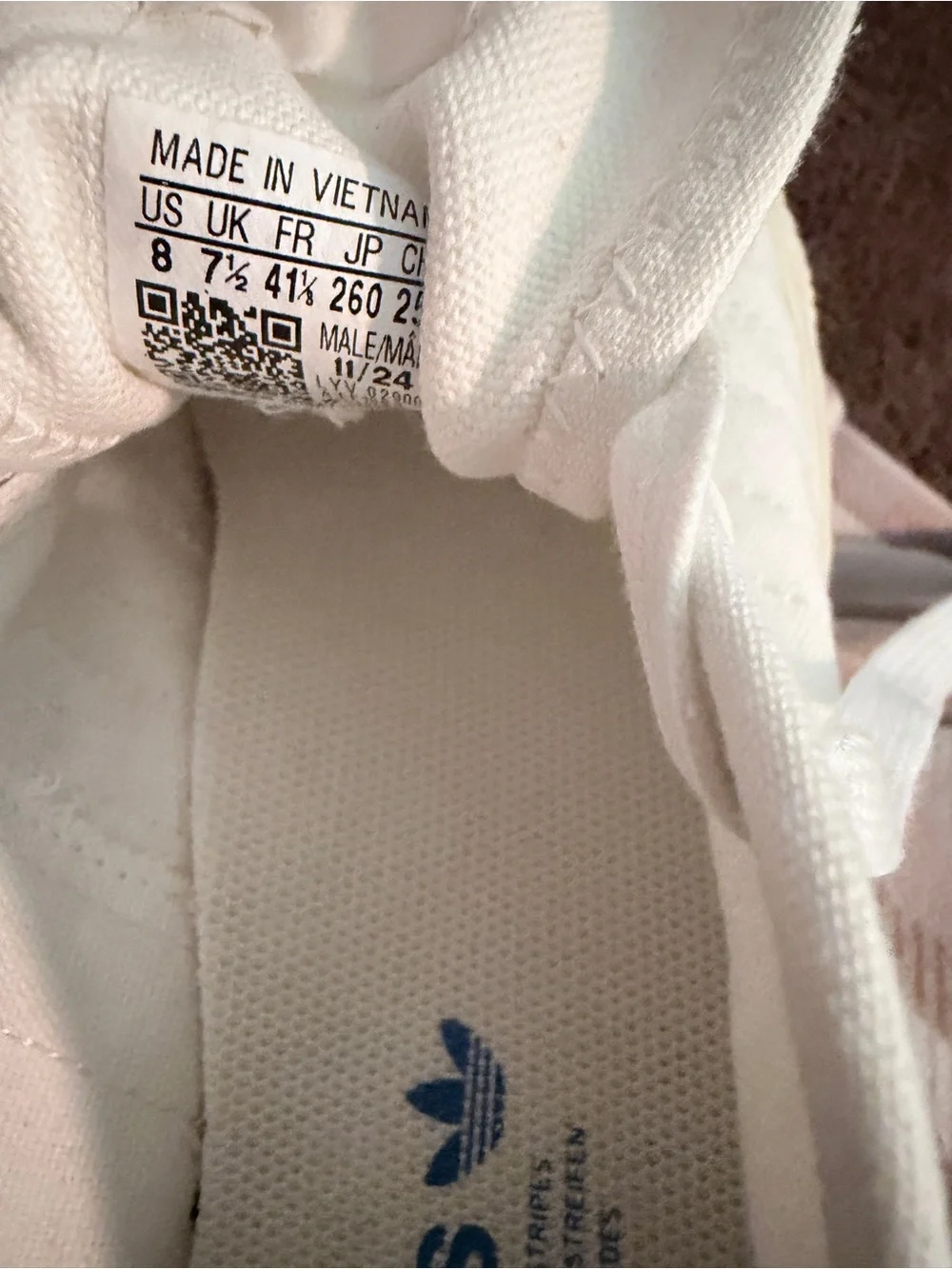 adidas White Low-Top Canvas Sneakers